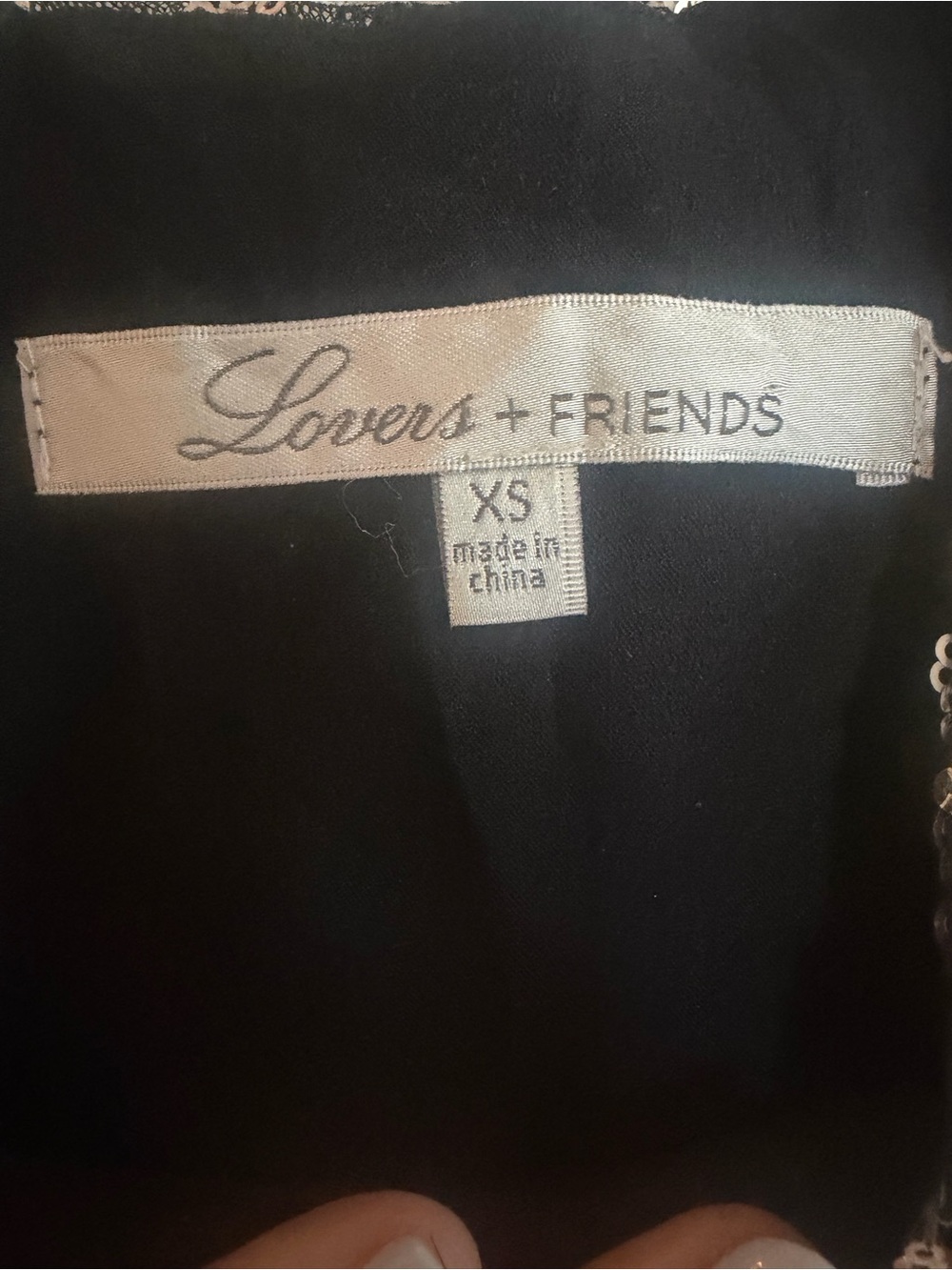 Lovers + Friends Black and Gold Sequin Floral V-Neck dress, Size XS - Picture 6 of 6